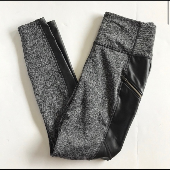ATHLETA Moto Herringbone Leather Leggings - Picture 4 of 7